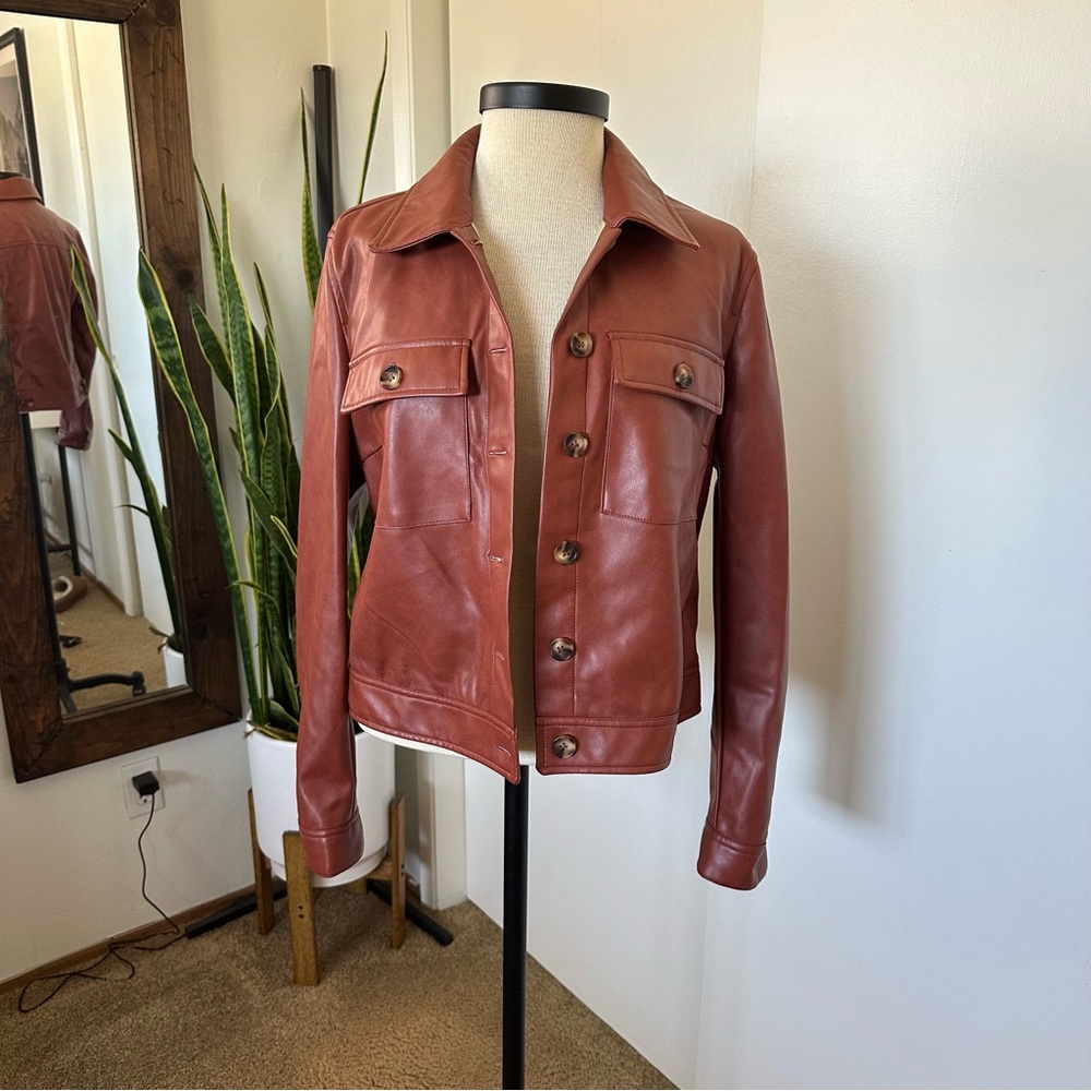 NWT Bagatelle Women's Faux Leather Jacket - Rust